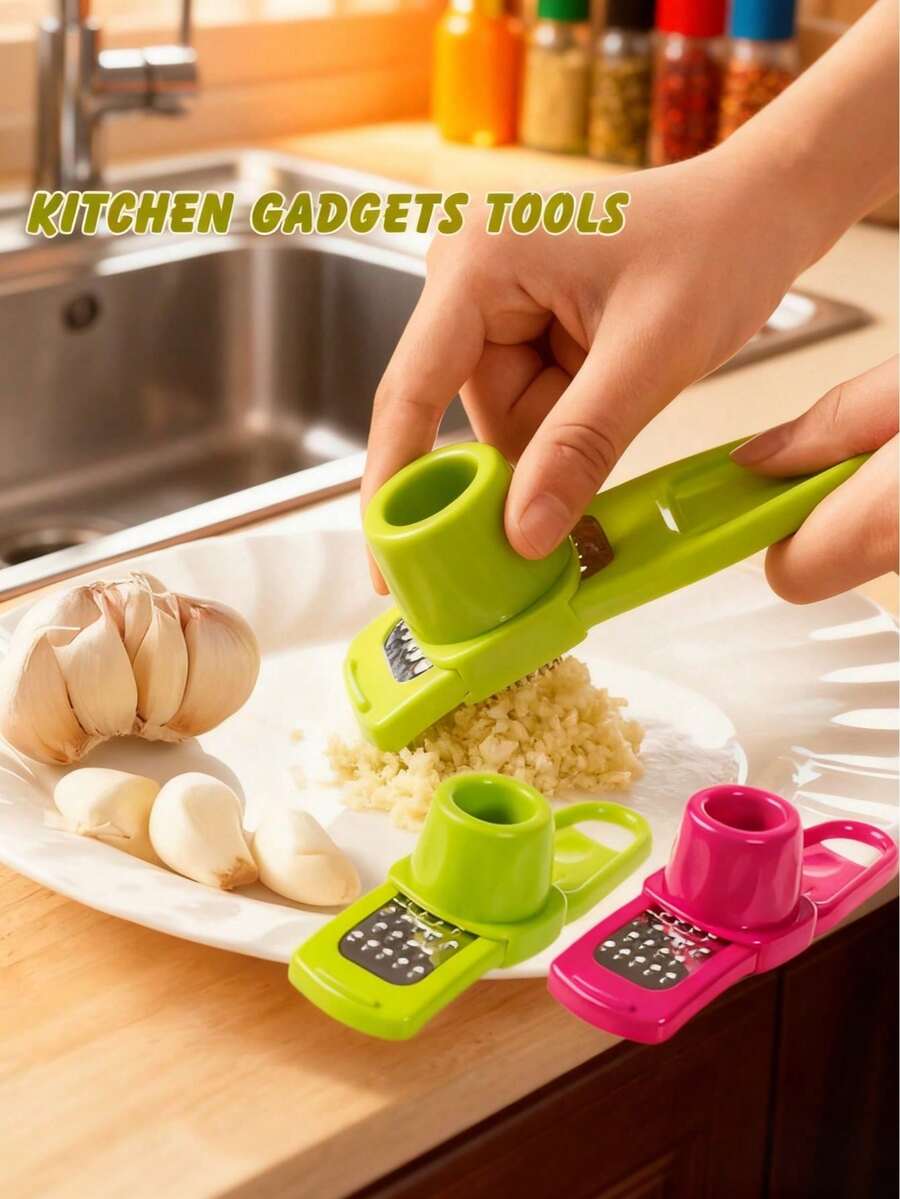 2个/1个蒜蓉研磨器 - 手动蒜蓉研磨器 - 小型手动蒜蓉研磨器，适用于蒜蓉切片器 - 蒜蓉切片器 - 蒜蓉绞盘 - 2025新款手动压蒜器 - 手动压蒜器专用工具 - 彩色 - 查看 1