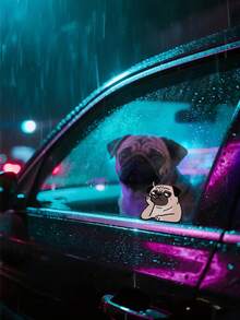 Cute Dog Personalized Car Sticker, Creative Car Window/Body/Tail Pet Decal - 1PC - View 6