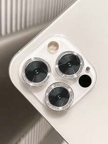 3pcs Metal Lens Protective Film, Compatible With IPhone 16/15/14/13/11/12 Pro Max, Mini Camera Lens Protector, Fits 11/14 Pro Max, Birthday/Gift For Family & Friends, Shiny Crystal, Lens Protector, Phone Accessories, Waterproof, Shockproof, Anti-Scratch, Anti-Fingerprint, Full Coverage - Frosted silver - View 20