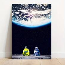 1张无框动漫赛博朋克太空主题EDG海报 - 充满活力的宇宙宇航员艺术作品，适用于卧室、客厅、家庭办公室和餐厅的现代墙面装饰、太空主题房间装饰、未来主义艺术、高品质印刷、高级艺术品 - 無框 - 查看 2