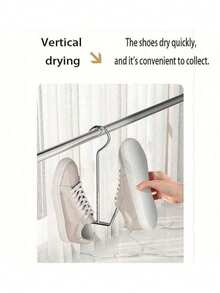 1-20件装不锈钢鞋架，家用鞋架，户外阳台防风挂钩，鞋子晾干架 - 銀色 - 查看 6