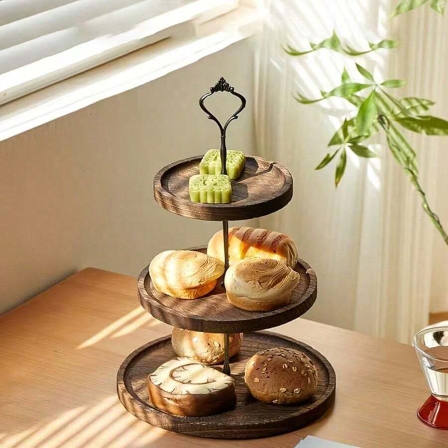 Bộ sản phẩm gồm giá đựng bánh bằng gỗ hai tầng và ba tầng, có thể dùng làm đĩa ăn tối, đĩa bánh mì, đĩa cà phê, đĩa trà. Được làm từ gỗ nguyên khối, thích hợp làm quà tặng Ngày Valentine và cho các buổi tụ họp. - Nhiều màu - Xem 1
