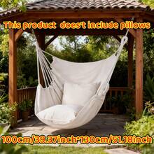 户外露营吊床，单人加厚帆布秋千床，防倾倒条纹吊床椅，便携式吊床 - 彩色 - 查看 6