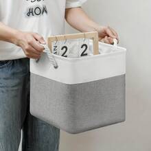 LOVEWE 6Pcs Heavy-Duty Fabric Storage Boxes (11x11x11), Sturdy Stackable Cube Organizers With Reinforced Handles - 33公分(13吋)-3件卡其色+3件灰色 - 查看 8