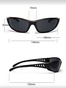 Millennium Futuristic Large Frame Fashion Fashion Glasses - Black - View 3