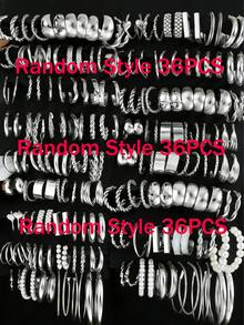 Bộ khuyên tai dạng vòng đính ngọc trai giả hình học không đều, đơn giản, thời trang, gồm 48/36/24/12 chiếc, thích hợp cho nữ giới, các cặp đôi, đi nghỉ mát, hẹn hò, hàng ngày, dự tiệc, đám cưới, quà tặng Ngày Valentine cho bạn gái/mẹ. - Bạc - Xem 11