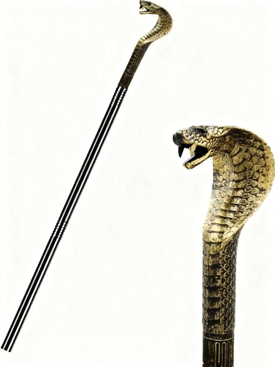 1pc Spooktacular Creations Cobra Snake Eye Scepter, Pharaoh's Wand, Wizard Staff, Costume Accessory, Egyptian Style, Halloween, Cosplay, Stage Performance - Multicolor - View 1