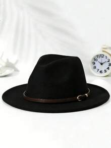 1 chiếc mũ nỉ mềm kiểu Bohemian, mũ Panama phong cách Jazz, mũ cao bồi miền Tây, thích hợp để đội hàng ngày. - mũ đội đầu - Xem 4