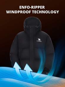 CAMEL CROWN Outdoor Down Jacket, Unisex Mid-Length Thick Warm Triple Protection Professional Down Jacket, Autumn/Winter - Phantom Black - View 5