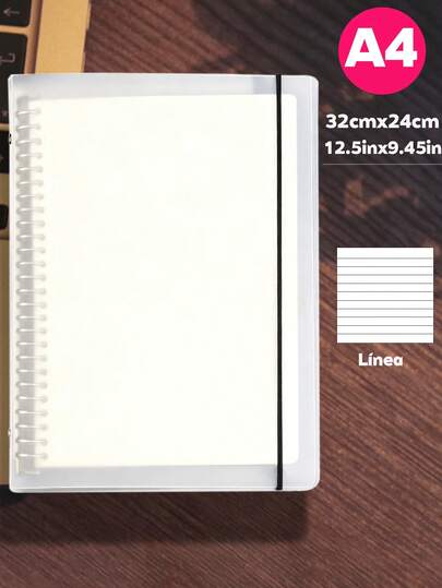1Piezas Cuaderno Encuadernado con Alambre,Cubierta Suave Extraíble y Carpeta de Hojas Sueltas, Tamaños A4/B5, Ideal para Estudiantes de Secundaria y Preparatoria