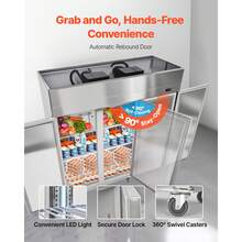 Commercial Reach-In Refrigerator 72" W, 52 Cu.Ft Stainless Steel Upright Refrigerator With Three Doors, Auto-Defrost, 9 Adjustable Shelves, 32 To 50℉ Temp Control, UL Certified - Triple-door Refrigerator - View 4