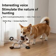 1个带声音的互动式狗狗磨牙玩具，用于清洁牙齿 - 彩色 - 查看 5