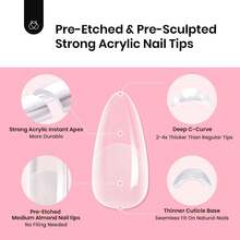 BEETLES Almond Medium 512pcs (Tipex Nail Tips) - Almond Medium 512pcs (Tipex Nail Tips) - View 5