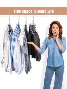 7-Slot Metal Chain Hanger, Space-Saving Foldable Organizer, Multi-Hook High-Efficiency Storage, Durable Wardrobe Accessory, Clothing Organization And Storage - Multicolor - View 5