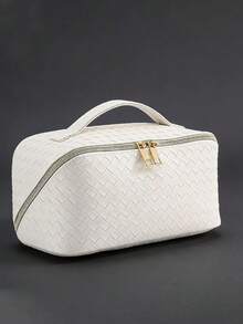 1 件 PU 皮革防水防尘化妆包、化妆品收纳袋、便携式洗漱包、护肤包、大容量双层带隔层、适合家庭整理、展示、旅行、送给家人和朋友的绝佳礼物、节日/周年纪念礼物 - 彩色 - 查看 19