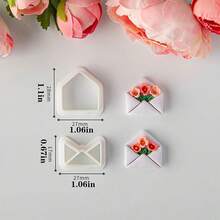 1 pieza/5 piezas Molde de cortador de arcilla con forma de pétalo y hoja, herramienta de artesanía para hacer colgantes de joyería DIY - Blanco - Ver 18