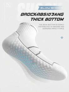 2/5 Pairs Women's Black & White Contrast Color Comfortable Cushioned Massage Waistband Non-Slip Elastic Short Socks, Unisex, Fashionable Sports Style, Suitable For Sports, Basketball Training, Indoor Wear, Holiday Gift - Multicolor - View 2