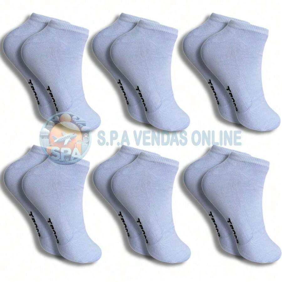 Kit With 18 Pairs Of Unisex White Cotton Ankle Socks - 白色的 - 查看 1