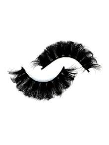 3D Fluffy Cat Eye Russian False Eyelashes, Curly & Thick DD Curl, 7 Pairs Natural & Dense Eyelashes Wholesale - Black - View 2