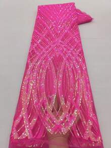 1 Yard /5 Yards Latest 2026 French High-Quality Lace Sequins African Mesh Lace Fabric Latest Design Nigerian 3D Wrap Pattern French Tulle Lace Fabric Is Suitable For Ladies' Wedding Party And Ball Hand-Cutting - A - View 19