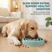 1PC Non-Slip Plastic Dog Slow Feeder Bowl Anti-Choking Puzzle Snack Food Bowl, Pet Supplies Pet Feeding Bowl Accessories Home Daily Use Essentials, Dog Accessories Dog Stuff Slow Feeder Dog Bowls Cat Stuff Cat Bowl, Neck Protection Durable Anti-Spill Bowl For All Breeds Dogs Cats Daily Eating Meal Time Training And Pet Owner Perfect Gift - Blue - 查看 6