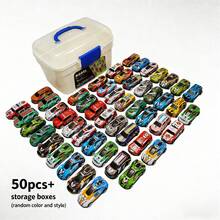 30/50/70/100pcs Pull Back Toy Cars With Storage Box - 4pcs Toy Car Set, Suitable For Christmas, Halloween And Thanksgiving Gifts (Random Style And Color), Suitable For Boys And Girls Birthday And Christmas Gifts, Halloween Party Gifts - Multicolor - View 12