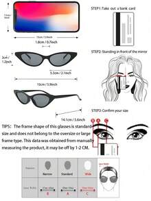 6pcs Women Plastic Geometric Frame Street Style Classy Aesthetic Stylish Fashion Glasses For Hiking Beach Party Camping Street-Photography Accessories - 6pcs 黑灰金雙茶 - 查看 6