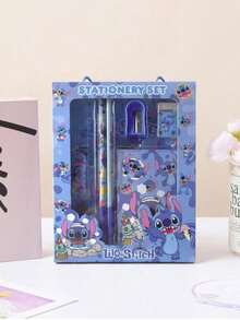 6pcs/8pcs Back To School Stationery Gift Set, Student Supplies Gift Box, Learning Stationery Set, Cartoon Stationery Set With Pencil, Pen, Pencil Case, Gift For Students, Birthday, Training Institutions - Stitch - View 6