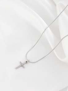 1pc Stainless Steel Tiny Cross Pendant Necklace For Women Fashion Exquisite 18K Gold Plated Charms Collar Necklaces Jewelry - Necklace - View 8