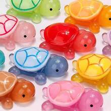 Random 1/5/10/20pcs Glowing Mini Turtle Model Decorations, Multicolor Fluorescent Small Marine Animals, Suitable For Games, Garden Landscape Decor, Mini Figures, Mini Models, Turtles, Party Fillers, Classroom Prizes, Gift Bags, Birthday Gifts - Multicolor - View 10
