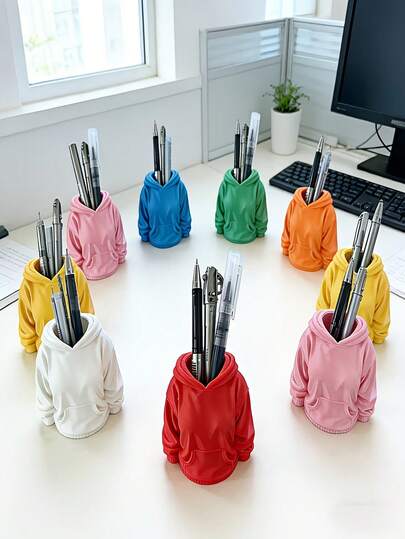 1pc Pen Holder Storage Box, Office Desk Pen Holder, Stationery Organizer, Cosmetic Storage Box, Pencil Case, Plush Pencil Box, Cute Pencil Box, Desk Organizer, Marker Pen Holder, Pencils And Pens, School Supplies, Desktop Storage Rack, Home Desk Pen Box, Birthday Gift