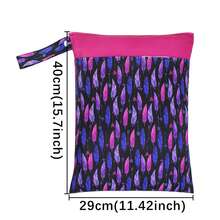 Baby Cloth Diaper Wet/Dry Bags, 2 Packs With Two Zippered Pockets, Waterproof, Washable, Reusable, Great For Travel, Beach, Pool, Gym, Swimsuit Or Wet Wear - Multicolor - View 5