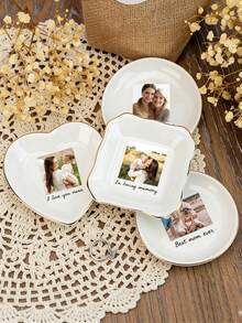 1pc Personalized Initial Ring, Wedding Bride Groom Bridesmaid Engagement Party Gift - Multicolor - View 3