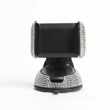 1个闪亮车载手机支架，360°可调节水晶车载仪表盘手机支架，可旋转吸盘，方便导航，车载手机支架 - 彩色 - 查看 12