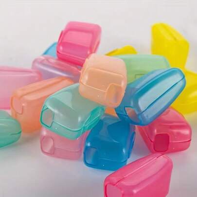 1/10pcs Toothbrush Cover, Toothbrush Head Protector Cap, Dust-Proof Protective Case, Electric Toothbrush Head Cover, Random Color, Portable Reusable Toothbrush Holder, Waterproof And Dustproof Minimalist Design, Suitable For Bathroom Accessories, Hygiene Items, Hotel Supplies, Dorm Supplies, Business Travel, Back To School, Travel, Daily Use, Keeping Your Toothbrush Clean And Fresh!