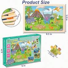 Wooden Puzzles For Ages 3-5 6 Packs 24 PCs Jigsaw Puzzles Preschool Educational Brain Teaser Boards Toys Gifts For Wood Puzzles For 3 4 5 6 Year Old Boys Girls - As Pic - View 4