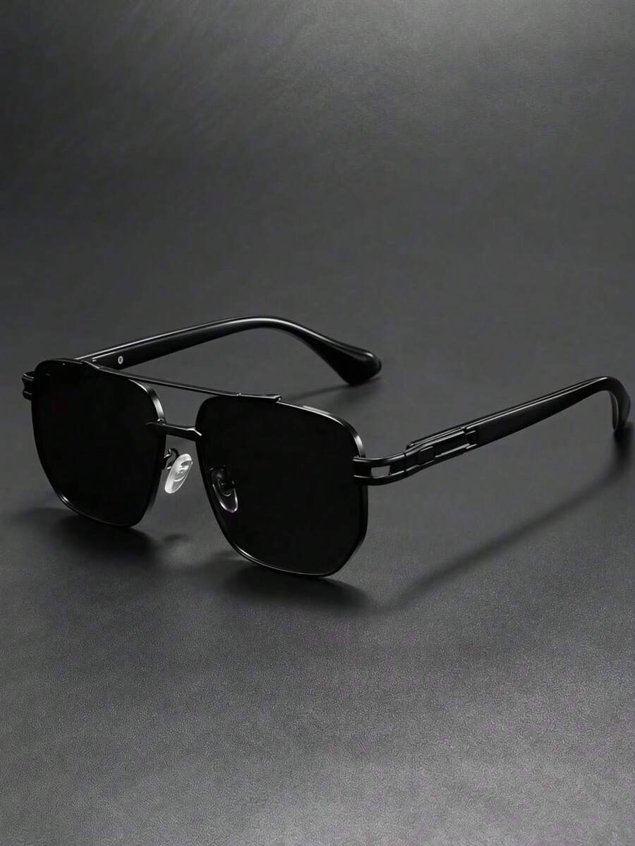 2副/1副复古金属男士时尚眼镜，经典大框男士眼镜 - 漸層色 - 查看 1