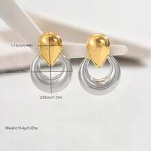 1 Pair Stainless Steel Geometric Earrings, Luxury Niche Design, Suitable For Commuting And Parties - Cast Earrings - View 5