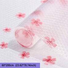 1 Roll Pink Floral EVA Cabinet Shelf Liner, Non-Adhesive Non-Slip Drawer Mat, Easy Cut Waterproof Fridge Pad, Fridge & Cabinet Decor Cherry Blossom Pattern, Kitchen Cabinet Lining | Decorative Shelf Liner | EVA Material, Kitchen Countertop Moisture-Proof Mat: Waterproof, Oil-Proof, Easy To Clean, Comfortable Cooking - Red Cherry Blossoms - View 20