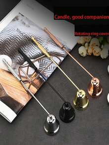Multi-Style Bell-Shaped Candle Snuffer, Candle Wick Cover, Candle Extinguisher, Octagonal Candle Snuffer In Gold, Silver, Black, Rose Gold Colors - Multicolor - View 3