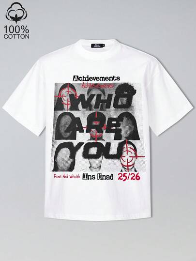 Tiny Spark 白色T恤 复古图案 大印花 潮人