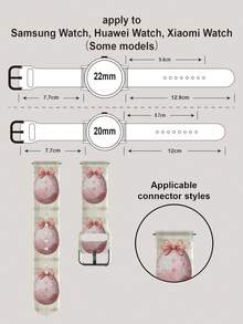 1pc Plaid Bow Soft Elastic Breathable Replacement Watch Band, Suitable For Samsung, , , , Honor Smartwatches, 38mm 40mm 41mm 42mm 46mm 45mm 44mm 49mm, Fashionable Casual Silicone Watch Strap For Apple Watch Ultra SE/11/10/9/8/7/6/5/4/3/2/1 - Multicolor - View 12