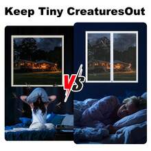 1pc Mosquito Net Window With Zipper, Self-Adhesive No Drill Invisible Mesh Screen, Insect Proof For Living Room Bedroom, Easy Installation - White - View 8
