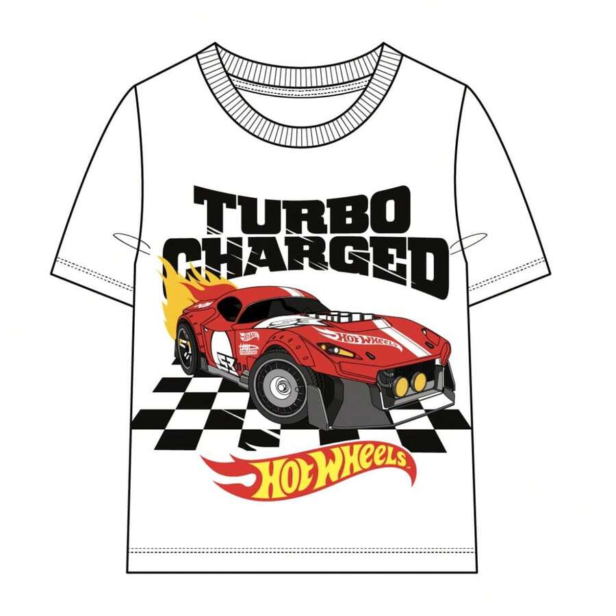 Cerdá Hot Wheels 男女童短袖T卹 - 舒適、輕盈、透氣的 Hot Wheels 兒童T卹，休閒童裝，夏季理想之選 ⚫ 免費配送 ✅ 24/48小時送達西班牙大陸 - 白色 - 查看 1