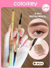 Bút kẻ lông mày COLORKEY Contour Sketch, bút kẻ lông mày lâu trôi, không lem, tạo hình và tô điểm lông mày tự nhiên, mượt mà, đầu cọ mảnh giúp định hình chính xác lông mày, mỹ phẩm trang điểm làm đẹp cao cấp, hoàn hảo cho phụ nữ và bé gái, lý tưởng cho mùa xuân hè, phù hợp với thời trang Y2K, quà tặng sinh nhật, Ngày của Mẹ, sẵn sàng cho các bữa tiệc, màu sắc đẹp nhất. - 04 Nâu tro - Xem 3