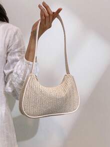 Bolso de hombro minimalista de unicolor y de moda, esencial para viajar, visitar amigos, fotografía - Bolso de hombro de estilo callejero casual para mujer - Multicolor - Ver 1