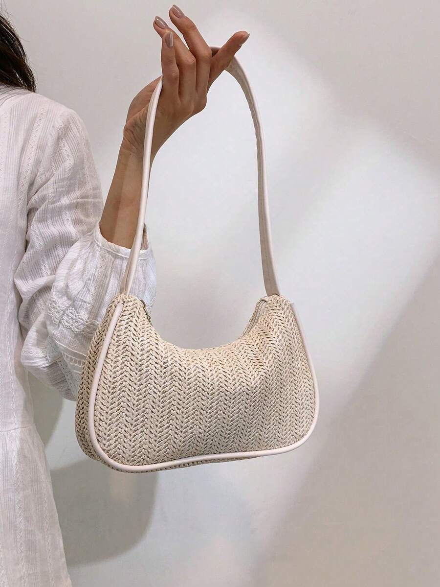 Bolso de hombro minimalista de unicolor y de moda, esencial para viajar, visitar amigos, fotografía - Bolso de hombro de estilo callejero casual para mujer - Multicolor - Ver 1