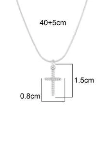 1pc Stainless Steel Tiny Cross Pendant Necklace For Women Fashion Exquisite 18K Gold Plated Charms Collar Necklaces Jewelry - Necklace - View 6