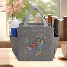 这款色彩缤纷的条纹小狗午餐包有多种颜色可选，是生日、返校等各种场合的完美礼物。它采用铝箔隔热层，防漏设计，方便携带。适用于办公室、学校、野餐、海滩旅行、露营、聚会、户外徒步、日常通勤等多种场合。这款保温包容量大，非常实用，可用作手提包/午餐包。拉链和内衬图案随机。午餐盒保冷包防水野餐包女士午餐包学习用品露营必备品 - 彩色 - 查看 13