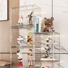 1pc Multi-Function Transparent Acrylic Storage Box - Dust-Proof Display Case Suitable For Models, Tools And Books | Transparent Storage Container, Product Display Rack, Bag Storage, Toy Storage, Shoe Storage, Cosmetic Storage - Multicolor - View 5